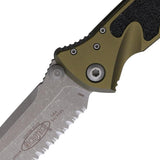 Microtech Socom Elite OD Linerlock Knife Serrated Premium Steel Tanto Glass Breaker For Tactical Enthusiasts by Microtech