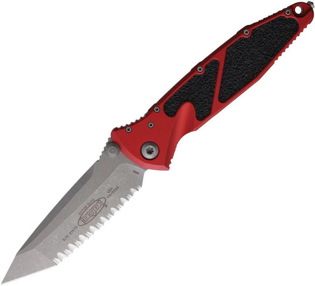Microtech Socom Elite Linerlock Red 161-12APRD Serrated Tanto EDC Tactical Folding Knife