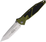 Microtech Socom Elite Linerlock TE OD Knife With Serrated Tanto Blade Glass Breaker Pocket Clip For Tactical EDC by Microtech