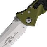 Microtech Socom Elite Linerlock TE OD Knife With Serrated Tanto Blade Glass Breaker Pocket Clip For Tactical EDC by Microtech