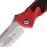 Microtech Socom Elite Linerlock Red Folding Knife With Serrated Tanto Blade Glass Breaker For Tactical EDC Enthusiasts by Microtech