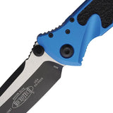 Microtech Socom Elite Linerlock Folding Knife Blue Aluminum Handle For EDC Enthusiasts With Glass Breaker by Microtech
