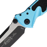 Microtech Socom Elite Linerlock Tactical Knife For EDC Enthusiasts Turquoise Aluminum Handle Premium Two Tone Blade by Microtech