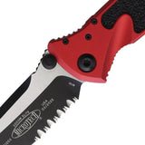 Microtech Socom Elite Linerlock Knife Red Aluminum Handle Partially Serrated Two Tone Blade For Tactical EDC by Microtech