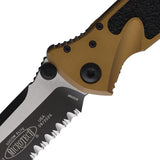 Microtech Socom Elite T/E Linerlock 161-2TA For Tactical Knife Enthusiasts Partially Serrated Two Tone Blade by Microtech