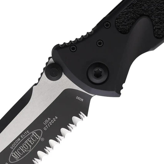 Microtech Socom Elite TE Linerlock Knife For Tactical Pros With Glass Breaker And Two Tone Premium Tanto Blade by Microtech