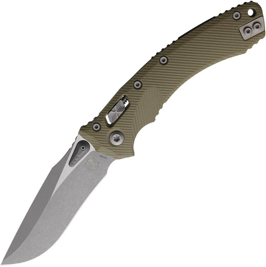 Microtech Amphibian SE RamLok OD Green Knife With Apocalyptic M390 Blade And G10 Handle For EDC Enthusiasts by Microtech