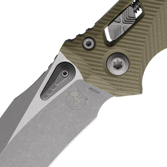 Microtech Amphibian SE RamLok OD Green Knife With Apocalyptic M390 Blade And G10 Handle For EDC Enthusiasts by Microtech