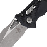 Microtech Amphibian SE Ram Lok Knife FourInch Apocalyptic M390 Blade Black Aluminum Handle EDC by Microtech