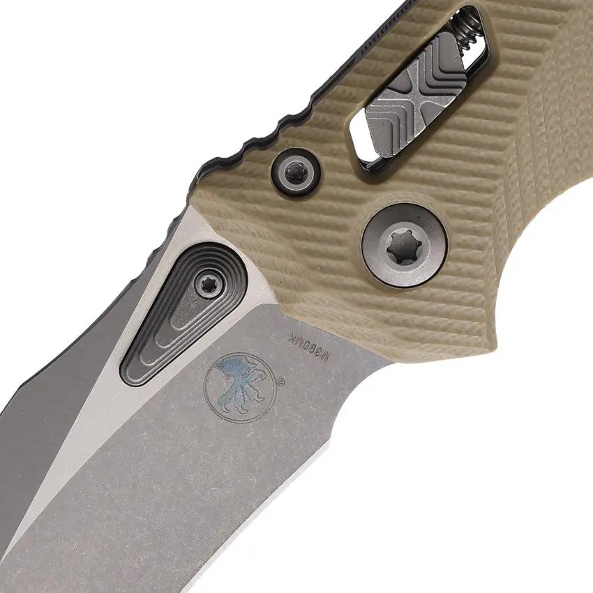 Microtech Amphibian SE Ram Lok Tan G10 Tactical EDC Knife With Apocalyptic Bohler M390MK Blade by Microtech