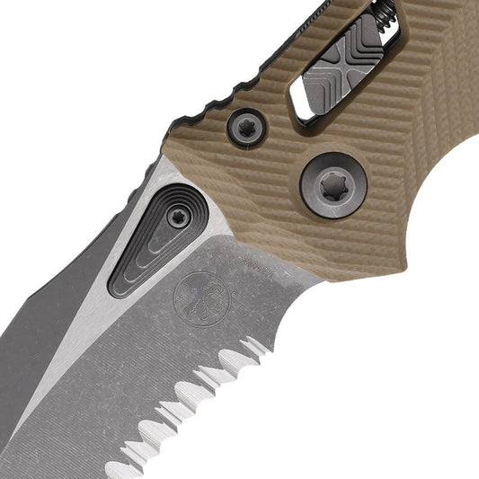Microtech Amphibian Auto Knife Ram-Lok Tan With Bohler M390 Blade For EDC Enthusiasts Premium Tan G10 Handle by Microtech