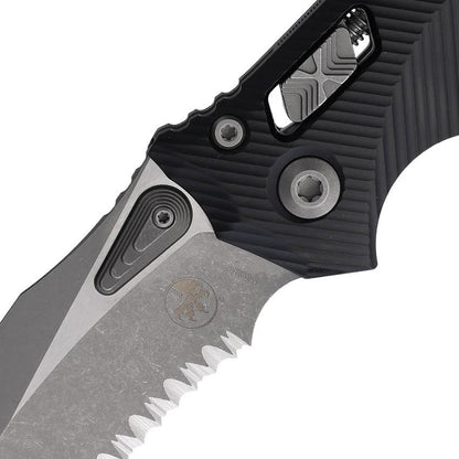 Microtech Amphibian Serrated Edge Ram-Lok Black 137RL-11APFL Tactical EDC Knife For Collectors by Microtech
