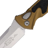 Microtech Automatic Socom Elite Buttonlock Knife 5.13in Closed 4in Bohler M390MK Tanto Tan Aluminum Handle For EDC by Microtech
