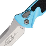 Microtech Socom Elite Buttonlock Automatic Knife With 4 Inch Bohler M390MK Tanto Turquoise Aluminum For EDC Enthusiasts by Microtech