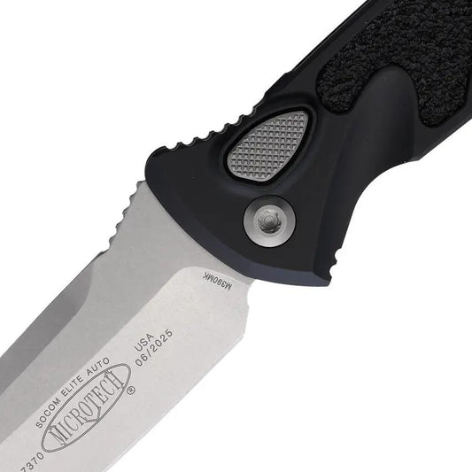Microtech Auto Socom Elite Buttonlock Tactical Knife For EDC Enthusiasts Automatic Opening 4in Stonewashed Tanto Blade by Microtech