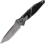 Microtech Auto Socom Elite Buttonlock Knife With M390 Tanto Apocalyptic Finish Gray Handle For Tactical EDC Fans by Microtech