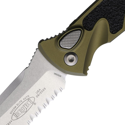 Microtech Auto Socom Elite Buttonlock Knife 161A11OD Automatic Opening OD Green Aluminum Handle for EDC Enthusiasts by Microtech