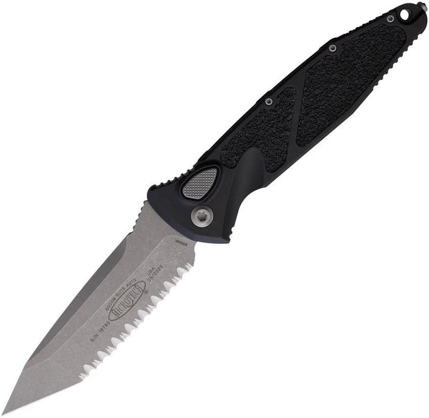 Microtech Socom Elite Auto Buttonlock Knife 4 Inch M390 Tanto Blade Black Aluminum Handle Tactical EDC by Microtech