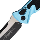 Microtech Socom Elite Auto Buttonlock Knife With M390 Blade Turquoise Aluminum Handle For Tactical Enthusiasts by Microtech