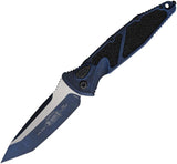 Microtech Socom Elite Auto Buttonlock Knife For EDC Enthusiasts With 4-Inch Blade And Weathered Blue Handle by Microtech