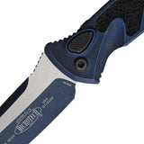 Microtech Socom Elite Auto Buttonlock Knife For EDC Enthusiasts With 4-Inch Blade And Weathered Blue Handle by Microtech