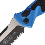 Microtech Socom Elite Buttonlock Auto Knife 4in Serrated Tanto Blue Aluminum Handle EDC Tactical by Microtech