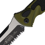Microtech Auto Socom Elite Buttonlock Automatic Knife 4 Inch Tanto, OD Green Aluminum Handle For EDC Enthusiasts by Microtech