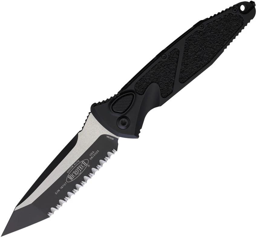 Microtech Auto Socom Elite Buttonlock Automatic Knife For EDC Pros With 4 Inch Serrated Bohler M390 Blade by Microtech