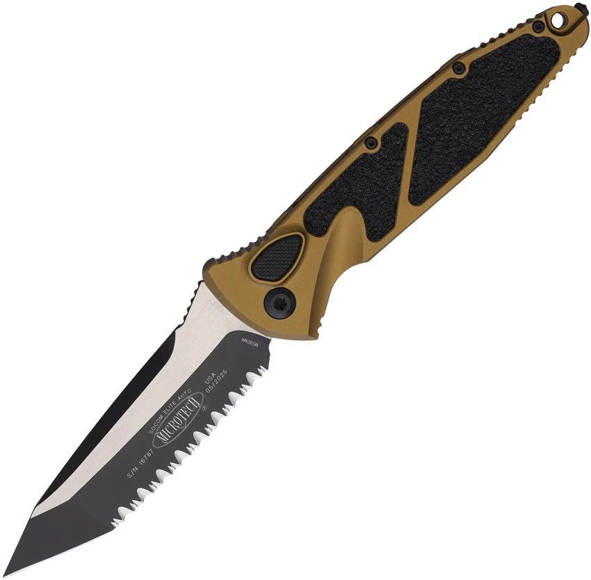 Microtech Auto Socom Elite Buttonlock Knife Automatic Opening 161A-3TA For Tactical Enthusiasts by Microtech