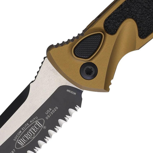 Microtech Auto Socom Elite Buttonlock Knife Automatic Opening 161A-3TA For Tactical Enthusiasts by Microtech