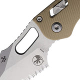 Microtech Stitch SE Ram Lok Tan Knife 5 Inch Closed With Tan Fluted G10 Handle M390MK Blade For Tactical Enthusiasts by Microtech