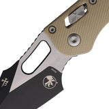 Microtech Stitch S E Ram Lok Tan G10 Tactical EDC Knife With 3.75 Inch M390MK Blade Two Tone Finish by Microtech