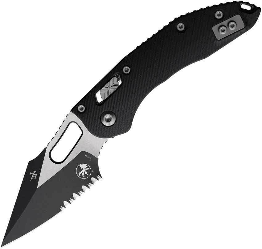 Microtech Stitch S E Ram Lok Black 169RL-2FLGTBK Tactical EDC Knife For Collectors by Microtech