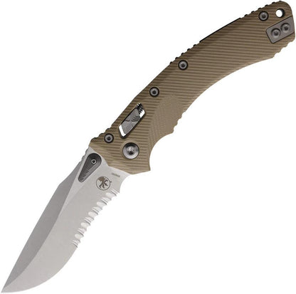 Microtech Amphibian Serrated Edge Ram Lok Tan M390 Stonewash Knife For EDC Enthusiasts by Microtech