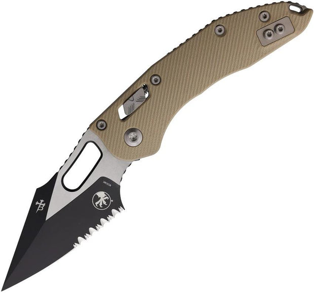 Microtech Stitch SE Ram Lok Tan Folding Knife With Two Tone M390 Blade Tan G10 Handle EDC Ready