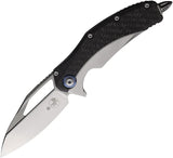 Microtech Matrix Framelock EDC Knife With Carbon Fiber Onlay And Blue Titanium Pivot Premium Steel Blade by Microtech