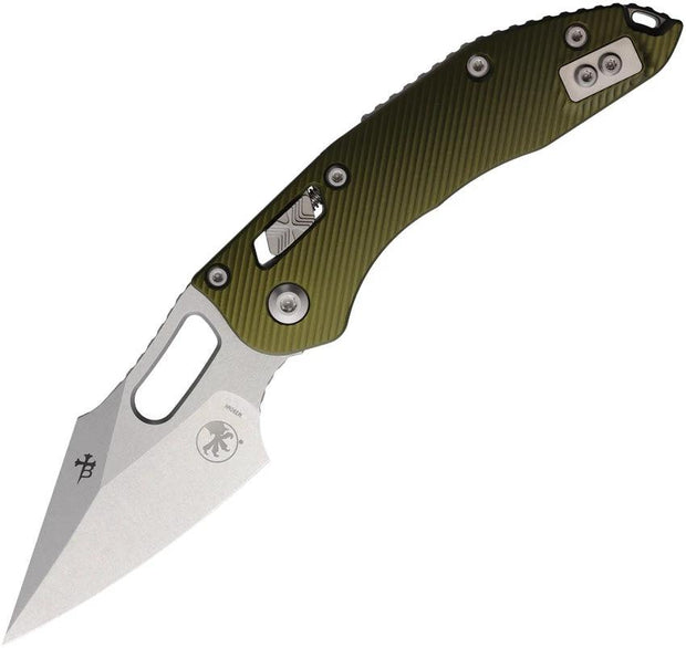 Microtech Stitch S E Ram Lok Knife 3.75 Inch Bohler M390 Blade OD Green Fluted Aluminum Handle For EDC Enthusiasts by Microtech