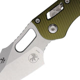 Microtech Stitch S E Ram Lok Knife 3.75 Inch Bohler M390 Blade OD Green Fluted Aluminum Handle For EDC Enthusiasts by Microtech