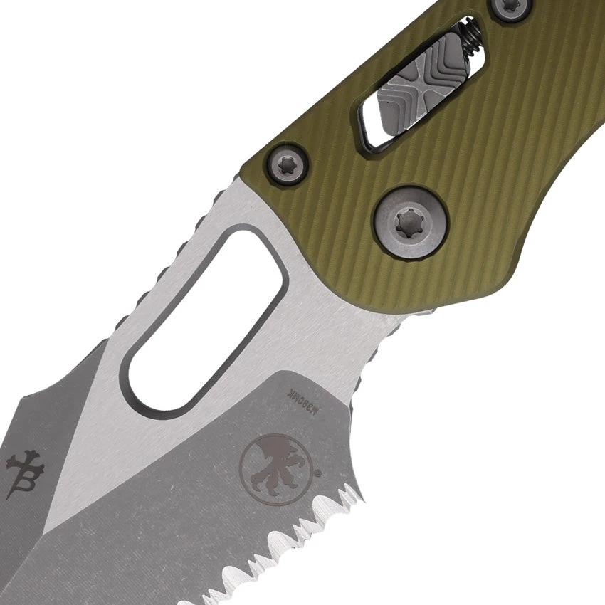 Microtech Stitch S E Ram Lok AP OD Automatic Knife With 3.75 Inch Blade G10 OD Green For Tactical EDC by Microtech