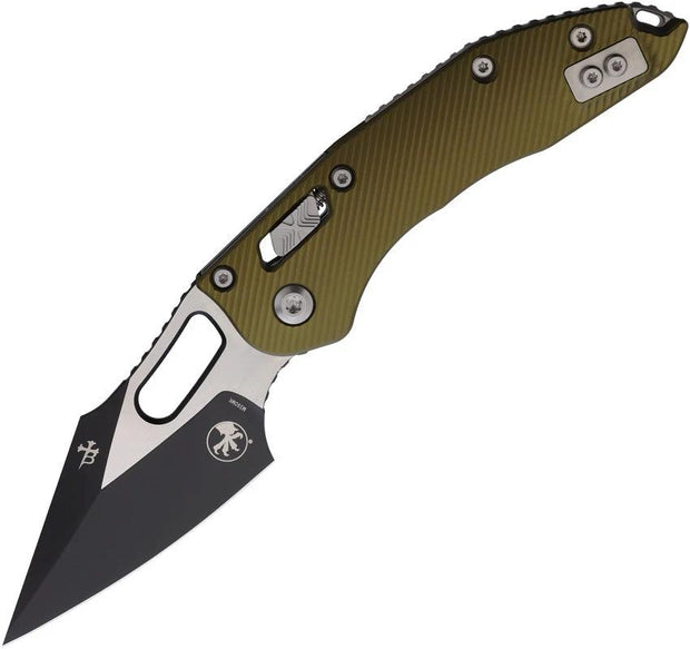 Microtech Stitch S E Ram Lok OD Aluminum EDC Knife With Bohler M390MK Blade 5in Closed OD Green
