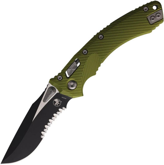 Microtech Amphibian Ram Lok OD Green Premium Two Tone M390 Blade Partially Serrated For EDC Enthusiasts