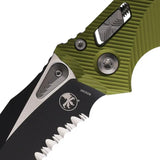 Microtech Amphibian Ram Lok OD Green Premium Two Tone M390 Blade Partially Serrated For EDC Enthusiasts by Microtech