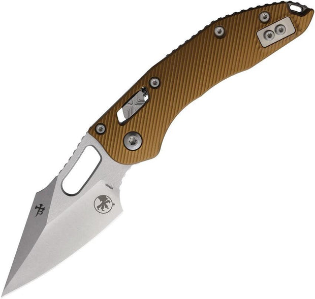 Microtech Stitch SE Ram Lok Knife Tan Fluted Aluminum Handle 3.75 Inch M390 EDC Enthusiasts