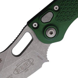 Microtech Auto Stitch SE Button Lock Automatic Opening Knife With Emerald Green Aluminum Handle For EDC Enthusiasts by Microtech