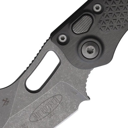 Microtech Auto Stitch Tactical Knife Automatic Opening Gray Aluminum Handle Wharncliffe Blade by Microtech