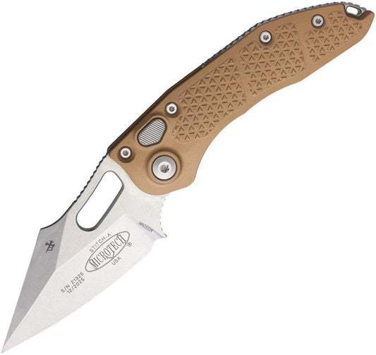 Microtech Auto Stitch SE Button Lock Knife 16910BN Automatic Opening Wharncliffe Blade For EDC Enthusiasts