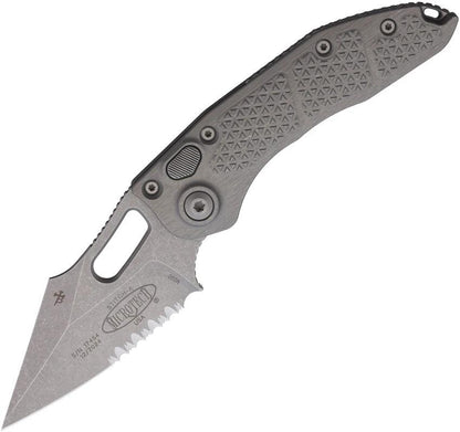 Microtech Auto Stitch S E Button Lock Knife Automatic Opening 3.75in Wharncliffe Blade For Tactical And EDC Enthusiasts by Microtech