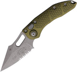 Microtech Auto Stitch Button Lock Knife With M390 Blade, OD Green Handle, 5 Inch Closed, For EDC Enthusiasts