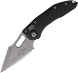 Microtech Auto Stitch SE Button Lock Knife Automatic Opening 5in Closed Wharncliffe Serrated Blade For EDC Enthusiasts by Microtech