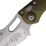 Microtech Auto Stitch SE Knife Auto Opening For EDC Enthusiasts Premium Wharncliffe Blade 5in Closed OD Green Aluminum by Microtech